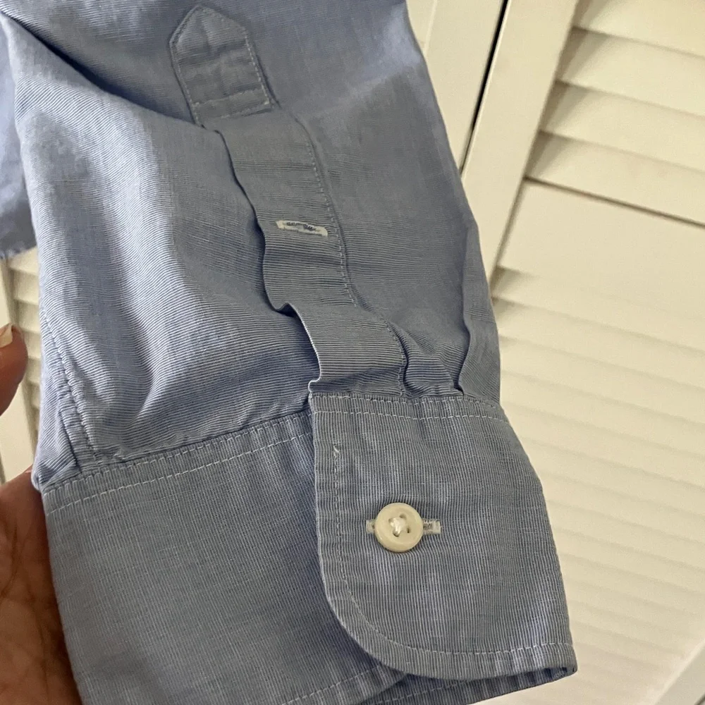 J. Crew Sky Blue Long-Sleeve Button-Down Shirt 100% Cotton